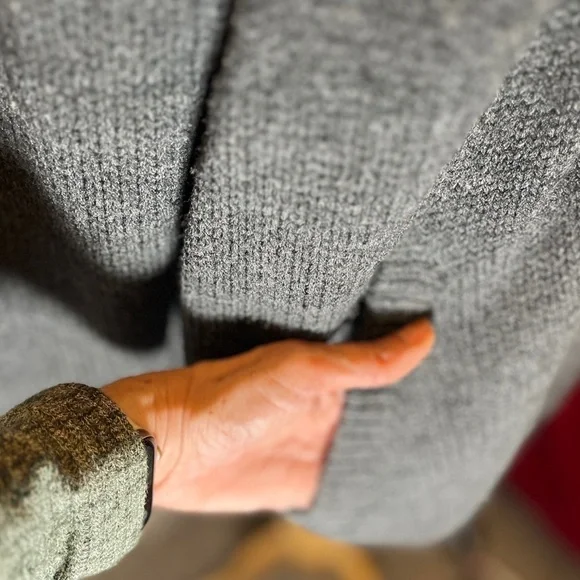 Gray Knitted Sweater Zipper Up by Karen Scott - Picture 7 of 12